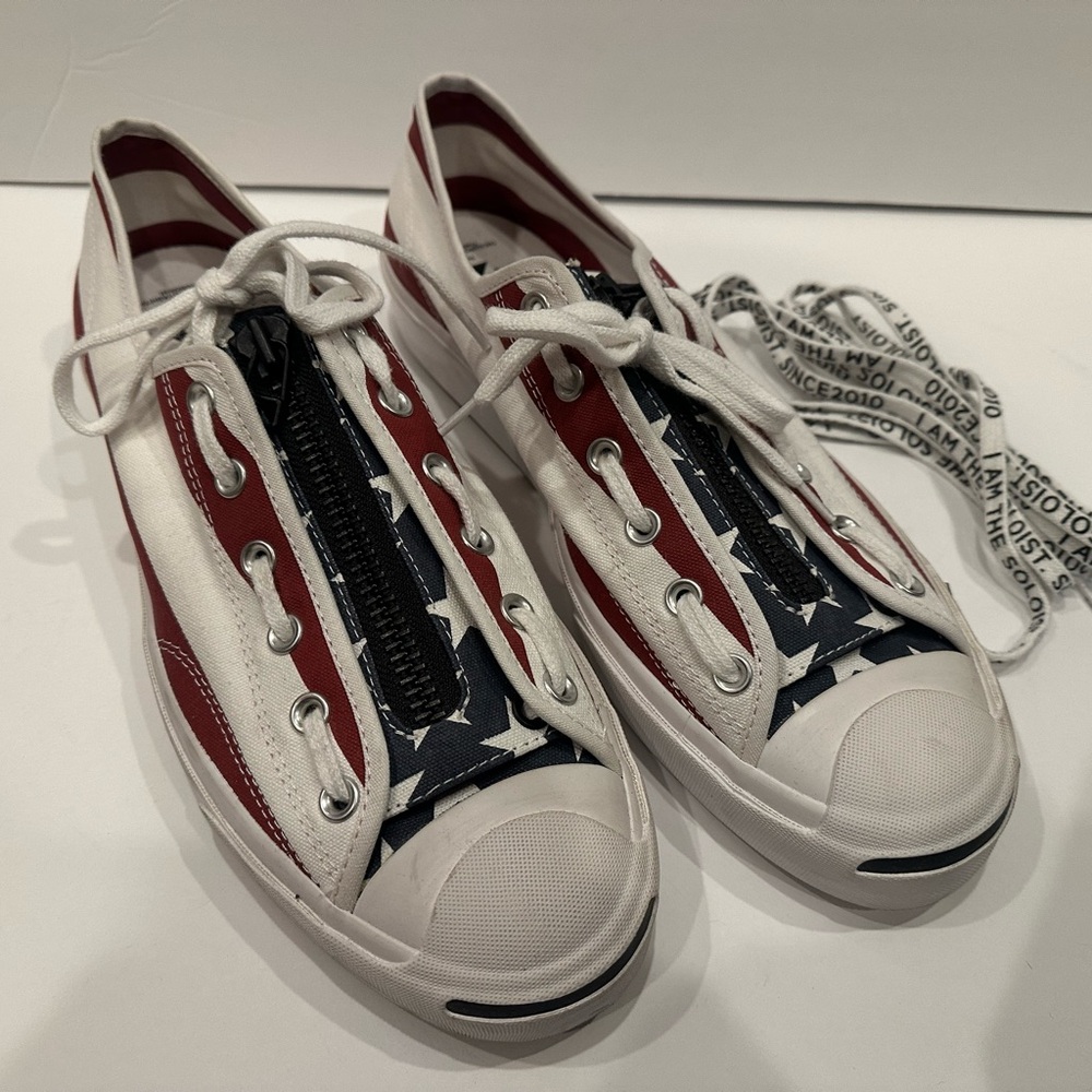 Converse Jack Purcell Zip OX The Soloist US American Flag shoes NEW sz 13 men’s